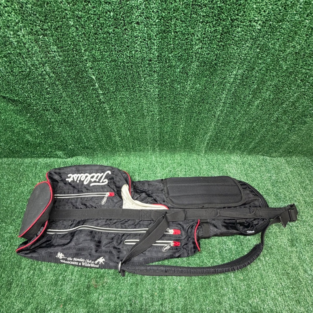 Titleist Sunday Golf Bag BLK/Red Members Club at Woodcreek & Wildewood Carry Bag